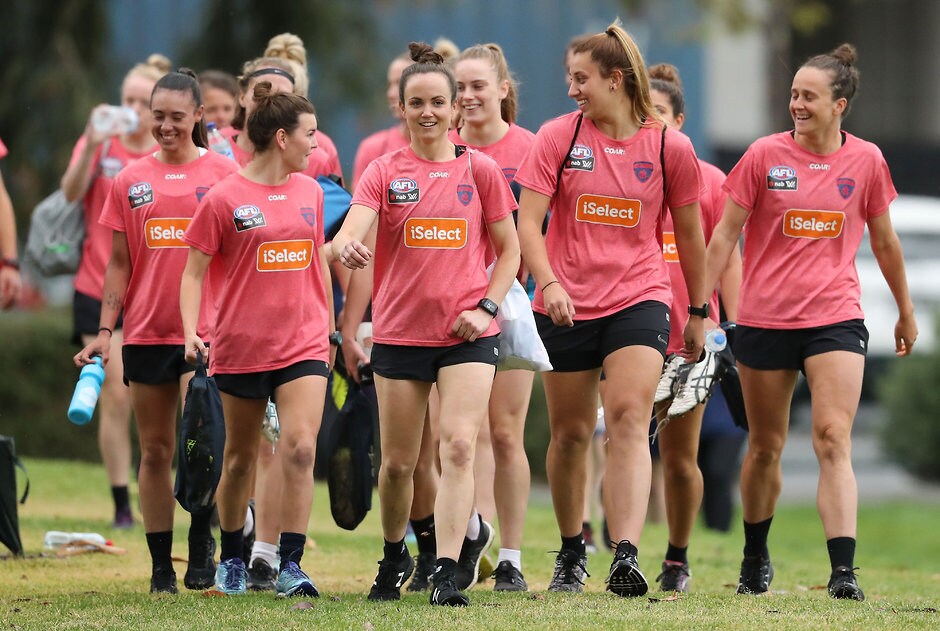 AFL 2016 Training - Melbourne Womens Training 221116 MELBOURNE, AUSTRALIA - NOVEMBER 22: Daisy Pearce and the Demons arrive during the Melbourne Demons Womens open training session at Goschs Paddock on November 22, 2016 in Melbourne, Australia. (Photo by Scott Barbour/AFL Media)